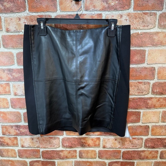 White House Black Market Dresses & Skirts - Black Faux Leather Panel Mini Skirt by White house black market